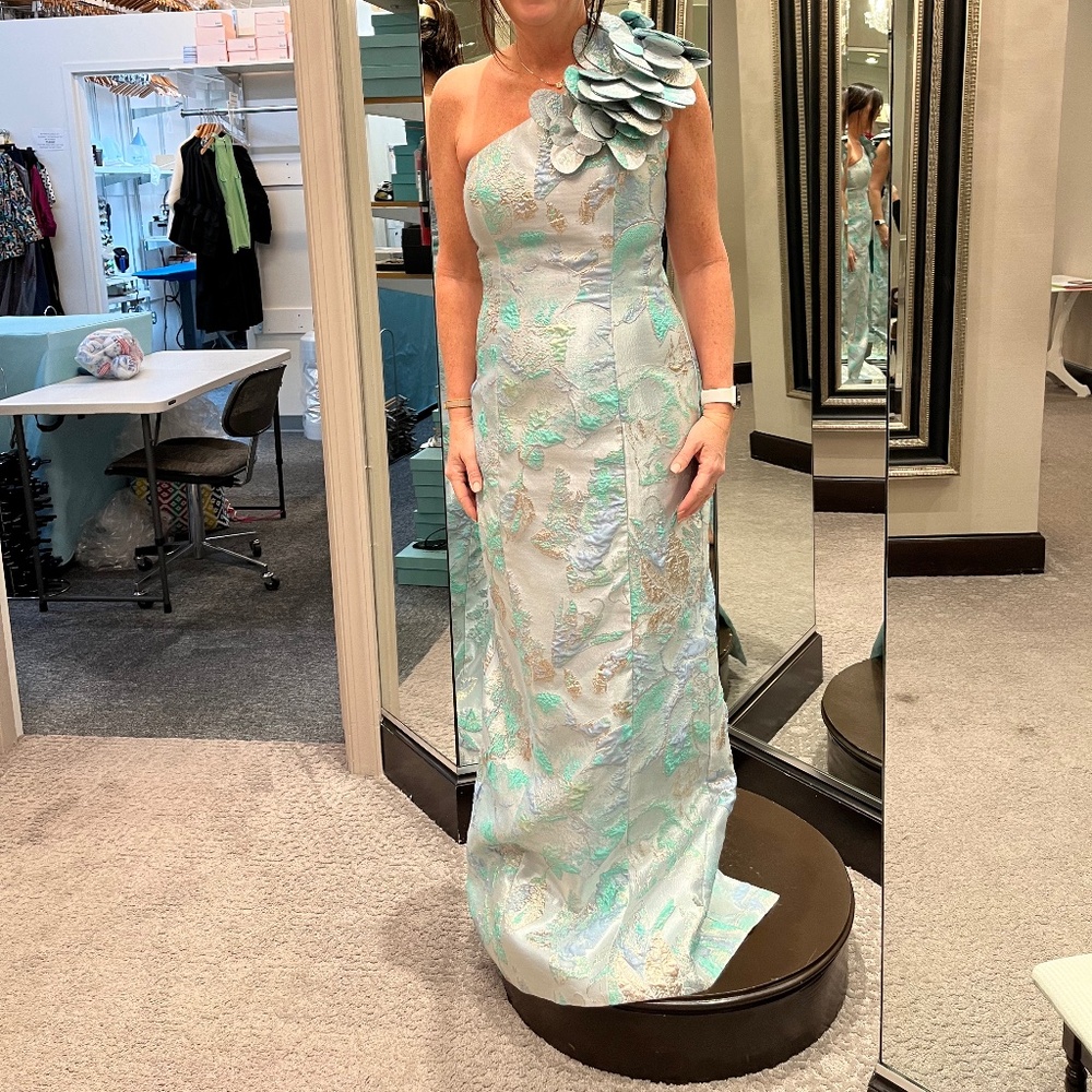 John Paul Ataker one shoulder evening gown